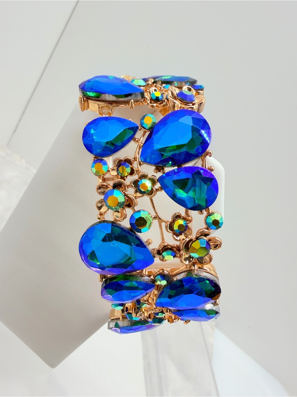 Blue Crystal Statement Bracelet - Women Jewelry